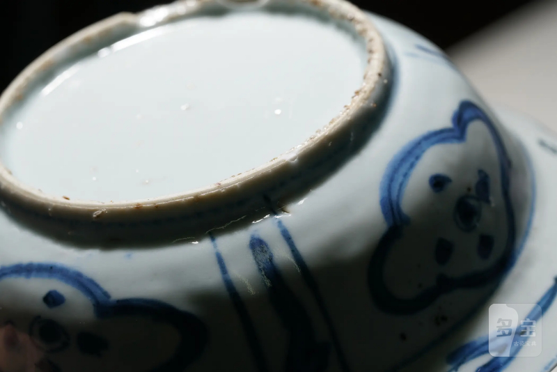 明万历 青花仙鹤纹浅碗 - 图12